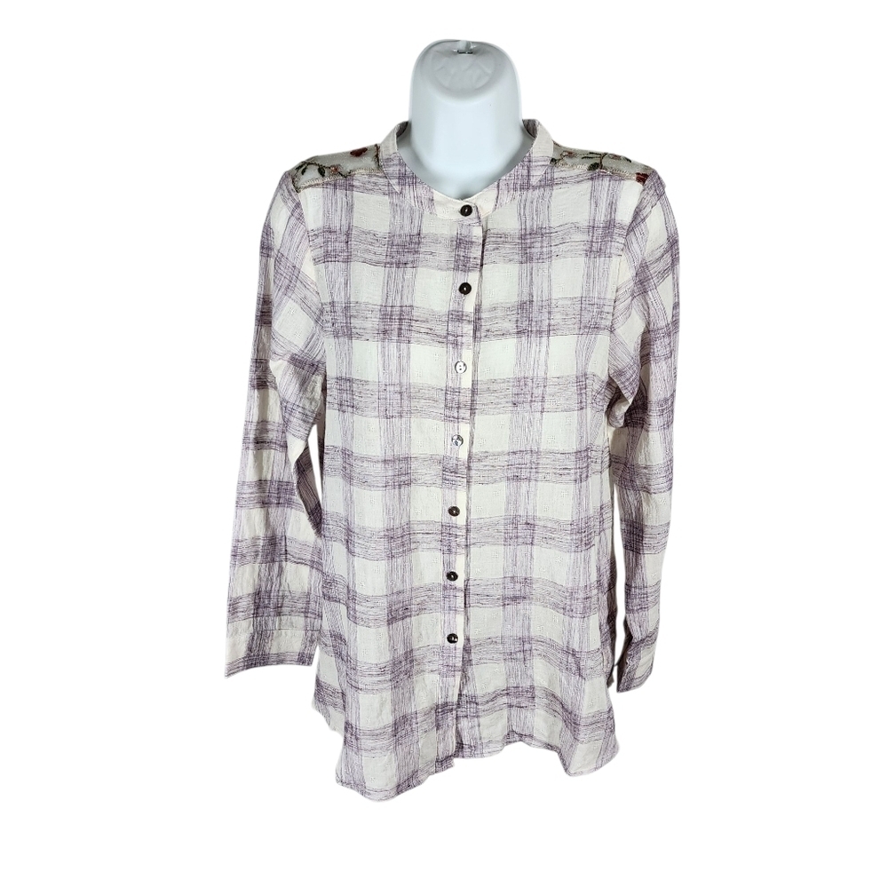 ODDY PLAID SHIRT WITH EMBROIDERED DETAIL IN THE BACK